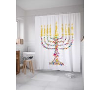 Штора (занавеска) для ванной JoyArty "Красочный подсвечник" из сатена, 180х200 см с крючками, sc_5863