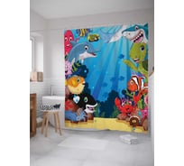 Штора (занавеска) для ванной JoyArty "Океан представлений" из сатена, 180х200 см с крючками, sc_9520