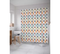 Штора (занавеска) для ванной JoyArty "Разноцветные ананасы" из сатена, 180х200 см sc_378874