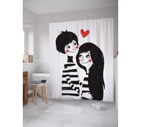 Штора (занавеска) для ванной JoyArty "Да пребудет любовь!" из сатена, 180х200 см с крючками, sc_91975