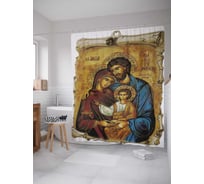 Штора (занавеска) для ванной JoyArty "Святое семейство" из сатена, 180х200 см с крючками, sc_79784