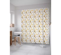 Штора (занавеска) для ванной JoyArty "Апельсиновое варенье" из сатена, 180х200 см с крючками, sc_79803