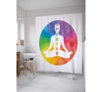 Штора (занавеска) для ванной JoyArty "Символ спокойствия" из сатена, 180х200 см с крючками, sc_37540