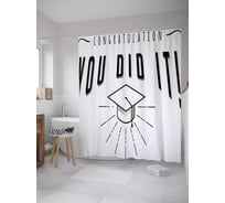 Штора (занавеска) для ванной JoyArty "Ты это сделал!" из сатена, 180х200 см с крючками, sc_36236