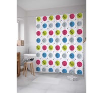 Штора (занавеска) для ванной JoyArty "Мир кассет" из сатена, 180х200 см с крючками, sc_9772