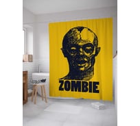 Штора (занавеска) для ванной JoyArty "Зомби мертвец" из сатена, 180х200 см с крючками, sc_36395