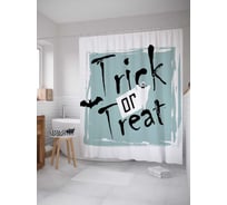 Штора (занавеска) для ванной JoyArty "Угроза на День всех святых" из сатена, 180х200 см с крючками, sc_6042