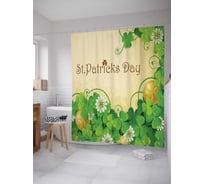 Штора (занавеска) для ванной JoyArty "День Святого Патрика" из сатена, 180х200 см с крючками, sc_7385