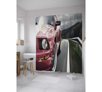 Штора (занавеска) для ванной JoyArty "Машина в пути" из сатена, 180х200 см с крючками, sc_36361