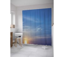 Штора (занавеска) для ванной JoyArty "Красивый закат" из сатена, 180х200 см с крючками, sc_34764