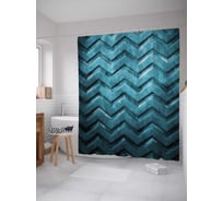 Штора (занавеска) для ванной JoyArty "Резиновый зигзаг" из сатена, 180х200 см с крючками, sc_4339