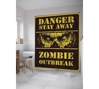 Штора (занавеска) для ванной JoyArty "Зомби снаружи" из сатена, 180х200 см с крючками, sc_36407