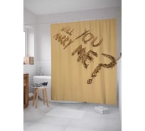 Штора (занавеска) для ванной JoyArty "Предложение на песке" из сатена, 180х200 см с крючками, sc_6710