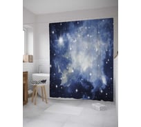 Штора (занавеска) для ванной JoyArty "Космические вспышки" из сатена, 180х200 см с крючками, sc_35273