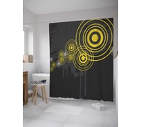 Штора (занавеска) для ванной JoyArty "Дисковый шлейф" из сатена, 180х200 см с крючками, sc_34691