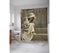 Штора (занавеска) для ванной JoyArty "Отчаянная дева" из сатена, 180х200 см с крючками, sc_9961