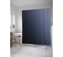 Штора (занавеска) для ванной JoyArty "Градиентные ромбы" из сатена, 180х200 см с крючками, sc_35334