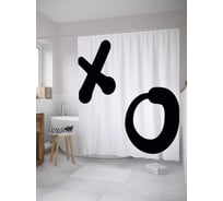 Штора (занавеска) для ванной JoyArty "Поцелуй и объятия" из сатена, 180х200 см с крючками, sc_36447