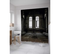 Штора (занавеска) для ванной JoyArty "Пустое помещение" из сатена, 180х200 см с крючками, sc_36291