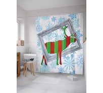 Штора (занавеска) для ванной JoyArty "Лось с картины" из сатена, 180х200 см с крючками, sc_5552