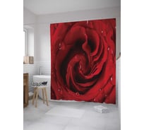 Штора (занавеска) для ванной JoyArty "Алые розы" из сатена, 180х200 см с крючками, sc_8245