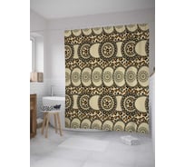 Штора (занавеска) для ванной JoyArty "Гепардовые круги" из сатена, 180х200 см с крючками, sc_34779