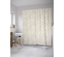 Штора (занавеска) для ванной JoyArty "Тонкие завитки" из сатена, 180х200 см с крючками, sc_33371
