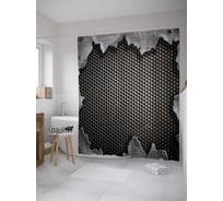 Штора (занавеска) для ванной JoyArty "Рваные края" из сатена, 180х200 см с крючками, sc_32784