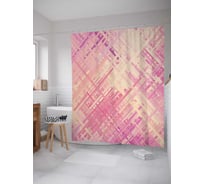 Штора (занавеска) для ванной JoyArty "Штрихованное полотно" из сатена, 180х200 см с крючками, sc_35321