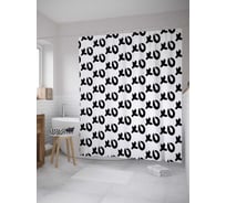 Штора (занавеска) для ванной JoyArty "Любовный месседж" из сатена, 180х200 см с крючками, sc_36434