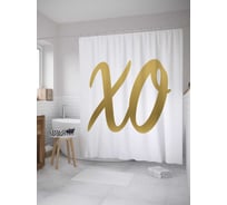 Штора (занавеска) для ванной JoyArty "Прописной месседж" из сатена, 180х200 см с крючками, sc_36448