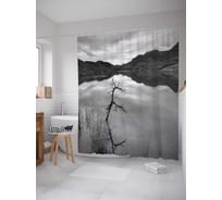 Штора (занавеска) для ванной JoyArty "Вечернее озеро" из сатена, 180х200 см с крючками, sc_38158