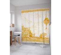 Штора (занавеска) для ванной JoyArty "Японский фонарь" из сатена, 180х200 см с крючками, sc_38777