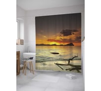 Штора (занавеска) для ванной JoyArty "Выброшенная морская ветка" из сатена, 180х200 см с крючками, sc_9528