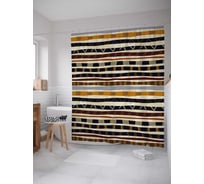 Штора (занавеска) для ванной JoyArty "Африканские мотивы" из сатена, 180х200 см с крючками, sc_36645