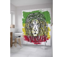 Штора (занавеска) для ванной JoyArty "Львиные дреды" из сатена, 180х200 см с крючками, sc_36081