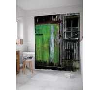 Штора (занавеска) для ванной JoyArty "Ретро дверь в сарай" из сатена, 180х200 см с крючками, sc_9797