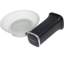 Держатель со стеклянной мыльницей NOVADOM чёрный L30202B