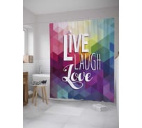 Штора (занавеска) для ванной JoyArty "Слова в разных стилях" из сатена, 180х200 см с крючками, sc_35817