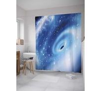 Штора (занавеска) для ванной JoyArty "Новая галактика" из сатена, 180х200 см с крючками, sc_35278