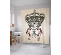 Штора (занавеска) для ванной JoyArty "Рыцарские ангелы" из сатена, 180х200 см с крючками, sc_9473