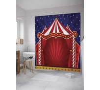 Штора (занавеска) для ванной JoyArty "Цирковое представление" из сатена, 180х200 см с крючками, sc_9506