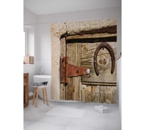 Штора (занавеска) для ванной JoyArty "Подкова на счастье" из сатена, 180х200 см с крючками, sc_9789