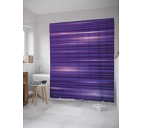Штора (занавеска) для ванной JoyArty "Блики на полосках" из сатена, 180х200 см с крючками, sc_35071