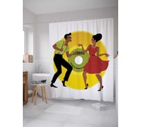 Штора (занавеска) для ванной JoyArty "Диско танец" из сатена, 180х200 см с крючками, sc_63616