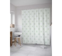 Штора (занавеска) для ванной JoyArty "Серые круги" из сатена, 180х200 см с крючками, sc_33379