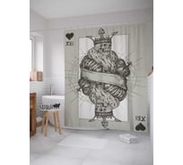 Штора (занавеска) для ванной JoyArty "Карта с черепом" из сатена, 180х200 см с крючками, sc_34991