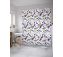 Штора (занавеска) для ванной JoyArty "Разноцветные стрекозы" из сатена, 180х200 см с крючками, sc_35198