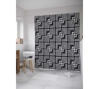 Штора (занавеска) для ванной JoyArty "Наложение плитки" из сатена, 180х200 см с крючками, sc_36585