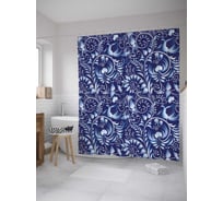 Штора (занавеска) для ванной JoyArty "Народные мотивы" из сатена, 180х200 см с крючками, sc_33431